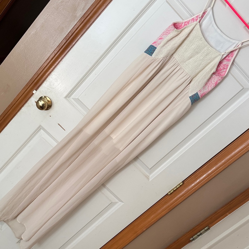 Flying Tomato Pink and Cream Maxi Dress - Picture 6 of 7